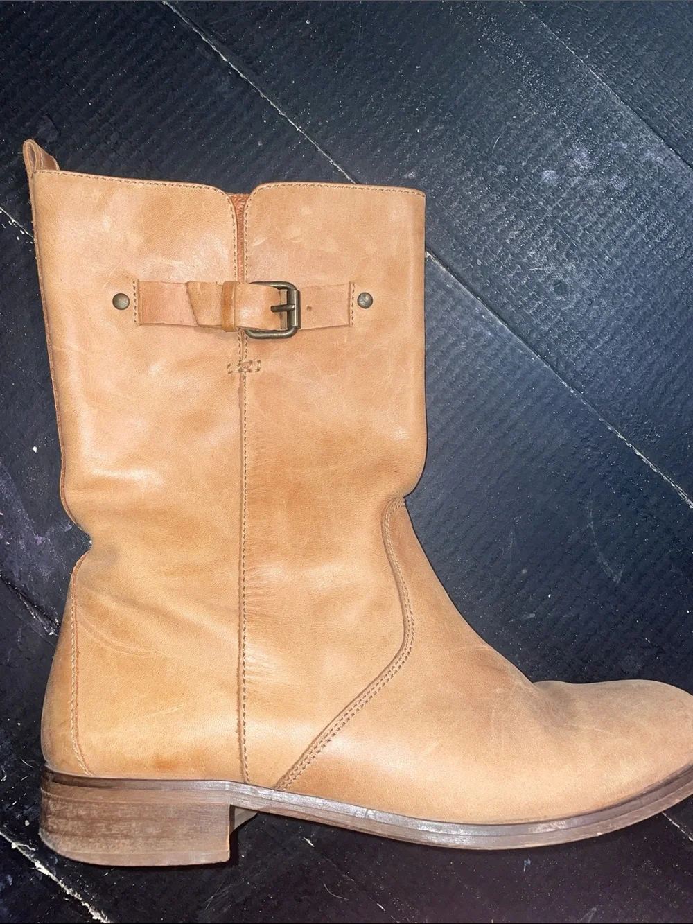 J.Crew Women’s Light Brown Mid-Calf Buckle Boots
